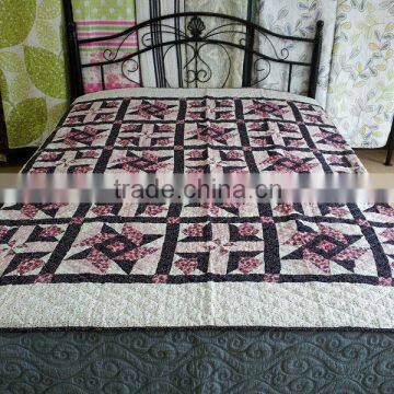 Block patchwork quilt/spread 3 pcs