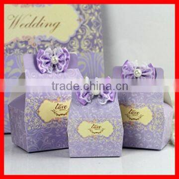 Good Design Classic Fresh Violet Printing Paper Wedding Candy Gift Storage Box Wholesale