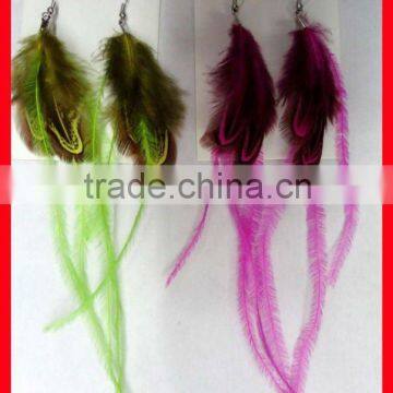 long feather earrings pink ostrich feather earring