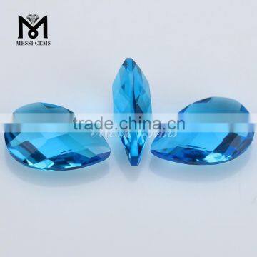 Wholesale Price Blue Topaz Pear Cut Double Briolette 10x15 Diamond cut Glass Gems