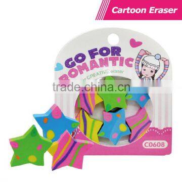 multi-colour extrude star erasers