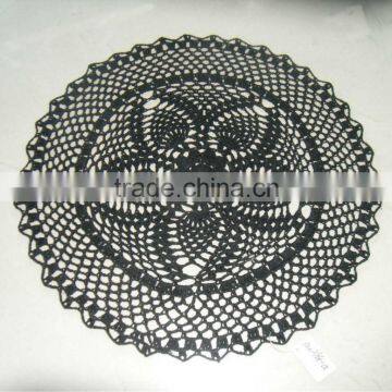 Round embroidery restaurant black table mat design