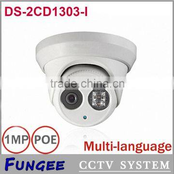 Shenzhen low cost 1MP Mini Dome IP camera for home security with DS-2CD1303-I CMOS module PoE