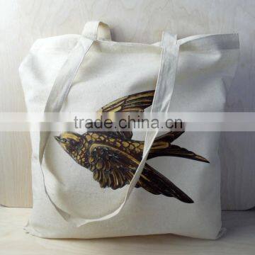 140 gsm natural calico cotton canvas shoulder bag