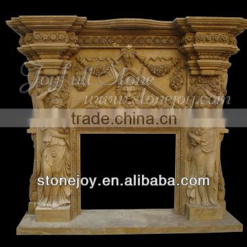 Hand Carved Mantels Double Fireplace Design