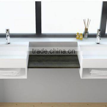 Wall Mounted Acrylic Solid Surface Wash Basin / Stone Resin Wall Hung Acrylic Solid Surface Basin/ Artificial Stone Resin Basin photo-5