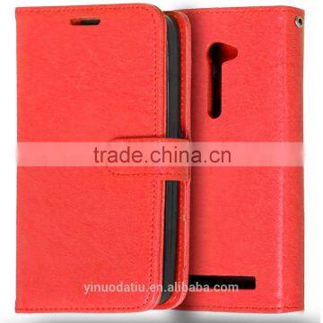 Mobile Phone PU Leather Flip Card-slot Case for ASUS Zenfone 2 ZE500CL 5.0