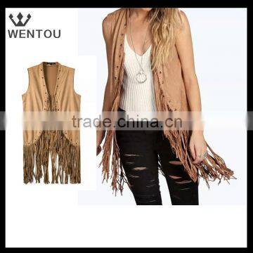 Monogram fringe vest