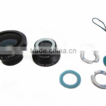 Magnetic lens 3 in 1 0.67X wide angle+macro+fisheye lens kit