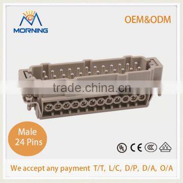 HDC HE-024, A Whole Set Industrial Screw Terminal Copper Alloy Side Entry 24 Pins Ip65 Waterproof Electrical Plugs photo-3