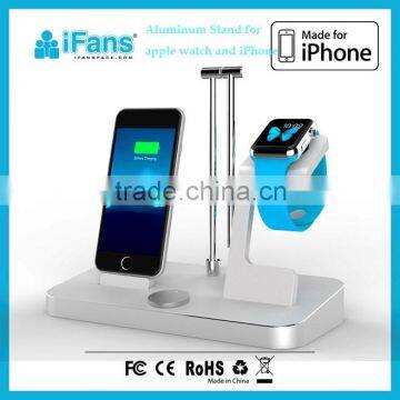 2015 New Mobile Phone Holder Aluminum Stand Holder for iPhone and Apple Watch Charging