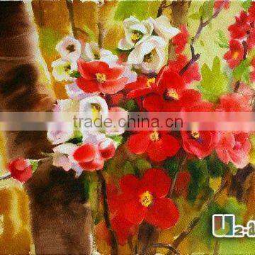 Handpainted watercolor painting red flowers picture