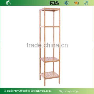Bamboo Bathroom Tower 5-Shelf Towel Storage Standing Rack Shelving