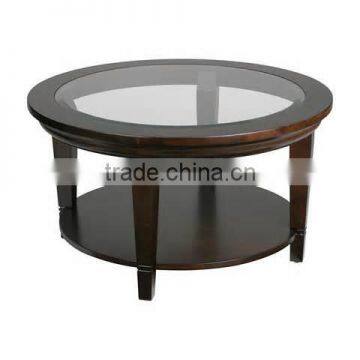 Factory direct living room furniture wooden glass top coffee table