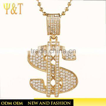 Wholesale Hip Hop Jewelry Stainless Steel Fashion us Dollar Sign Pendant