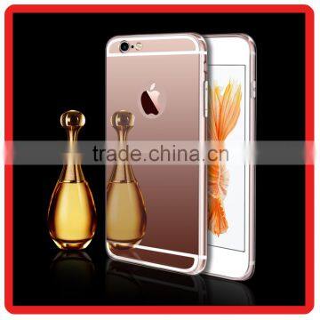 Luxury mirror frame TPU ultra-thin mobile phone shell electroplate pc back for iphone 6 6s plus