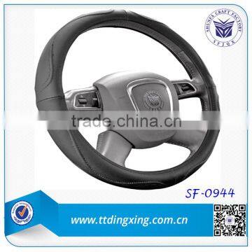 New Style Fashionable Automobile Interior Accessories Grey Real Leather Spining Steering Wheel Covers From Factory