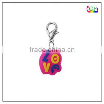 Hot salling customized lovely soft pvc rubber charm