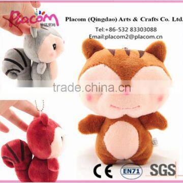 Best selling High quality Customize Fashion Cute Kid toys and Promotion gifts Wholesale plush Key chains Squirrel