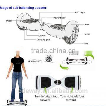 Two Wheels Self Balancing Scooter 2 Wheel Self Balance Hover Board Electric Skateboard (Factory OEM/Dropshipping) photo-3