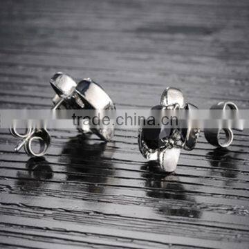 Stainless Steel Evil Claw Round Black Zircon Fashion Women Earrings Steam Punk Jewelry 6730569