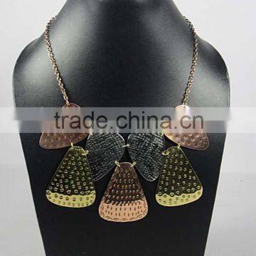 Real Brass Jewelry In Two Tone Finishes Copper & Brass , Necklace Set, High Fashion Jewelry Set