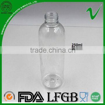 PET Empty Clear Round 250ml Plastic Liquid Soap Bottle With Flip Top Cap photo-6
