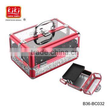 Beauty accessories. Unique Fashion aluminum makeup artist cosmetic train case box kit