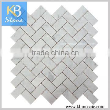 2016 KB STONE Carrera White Herringbone Stone Mosaic for decoration