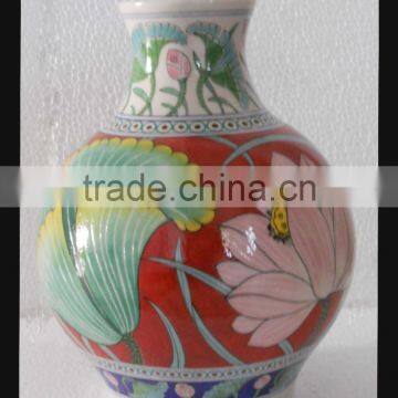 Persian Blue Pottery India Handmade Sculpture Hand Painted Gift Home Decore china Art Gallery Red Color
