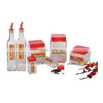 Oil Glass Bottle and Kitchen Glassware