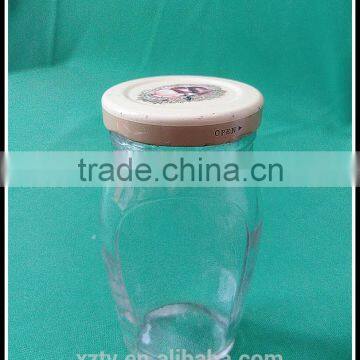 130ml ellipse glass bottle with tin cap for canned chestnut