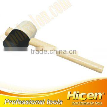 French Type 2016 new white and black head rubber mallet,wood handle hammer