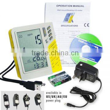 Made in Taiwan /0~999ppm Clock + 32000 Points Digital Wall Mount/Desktop Carbon Monoxide CO Sensor Data Logger Monitor photo-2