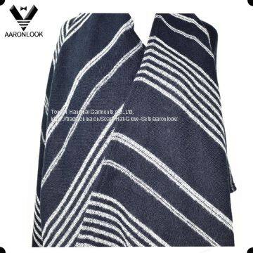 Unisex Woven Acrylic Fashion Big Striped Shawl With Fringes photo-2