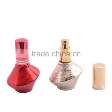 Unique Shaped 15ml Empty Aluminum Mist Glass Spray Bottle for Perfume Packaging With Crackle Colour