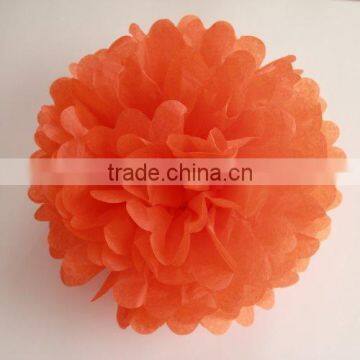 14" Orange Tissue Paper Flowers Pom Poms for Wedding Party Decoration