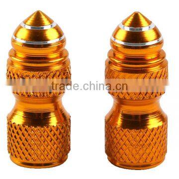 Motorcycle Universal gold 2PS helix Tire Air Valve Stem Caps Aluminum 26.2*8mm