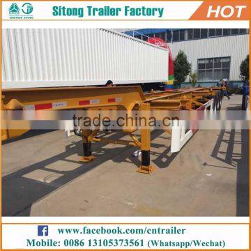 High Quality 2 or 3 Axles Loading Container Trailer 40 ft Flatbed Container Semi Trailer photo-5