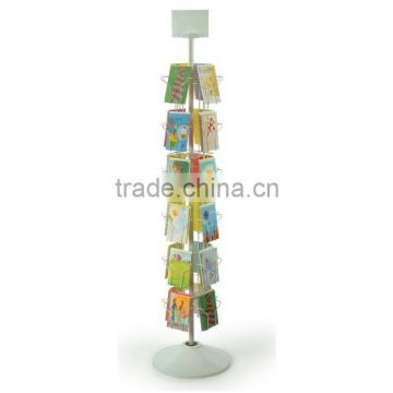 6-Tier Rotating Floorstanding Wheel Metal Card Holder