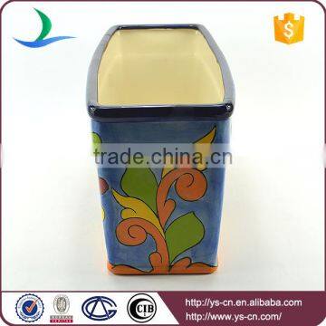 YSfp0003 Colorful Handmade Rectangular Ceramic Flowerpot for Garden photo-4