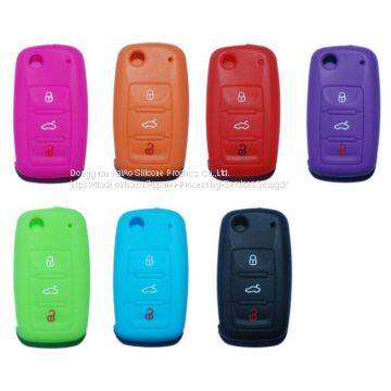 Red Blue Orange Eco-friendly Silicone Soft Cover Car Protective Key Cases photo-5