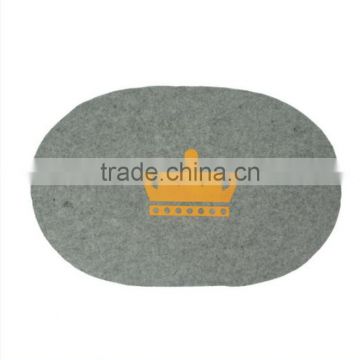 Store More Modern Design Crown Logo Grey Elliptic Felt Table Mat