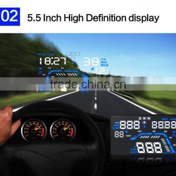 2016 Popular Multifunctional 5.5inch Head Up Display Car Speed, Mileage, Voltage Universal Vehicle GPS HUD photo-3