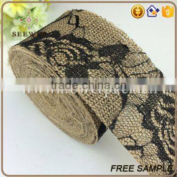 Trendy High Quality Lace Pattern Jute Ribbon photo-5