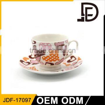 White porcelain cup and saucer / Cheapest price custom cup and saucer for gift