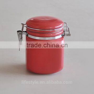 White Ceramic Square Canister With Lid and Stainless Steel,Bottles and Jar for Sugar photo-3