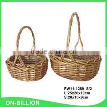 Handled Wedding Colored Wicker Flower Girl Baskets photo-3
