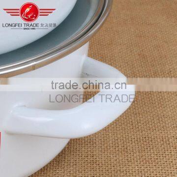 020856 New Design Hot Sale 3pcs Enamel Cookware Set With Glass Lid photo-5