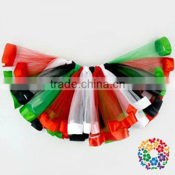 Posh Handmade Christmas Party Fluffy Red Green Black Tulle Satin Line Tutu Skirt For Baby Girls photo-4